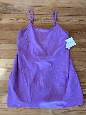 BEYOND YOGA Spacedye Essence  Bodysuit Tank Dress XL Purple Built In Shorts